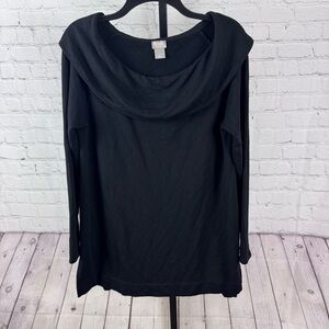 Chico’s Zenergy Black Cowlneck Sweatshirt Size 8/10
